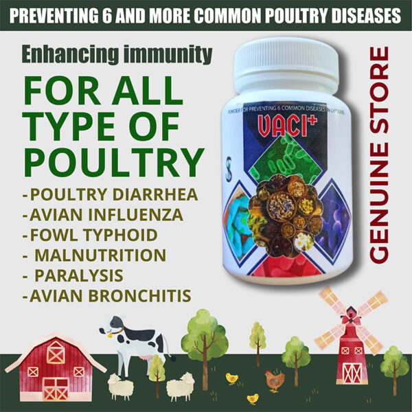 VACI (100Grams) - Poultry Immunity Booster, Preventing 6 Common Chicken Diseases