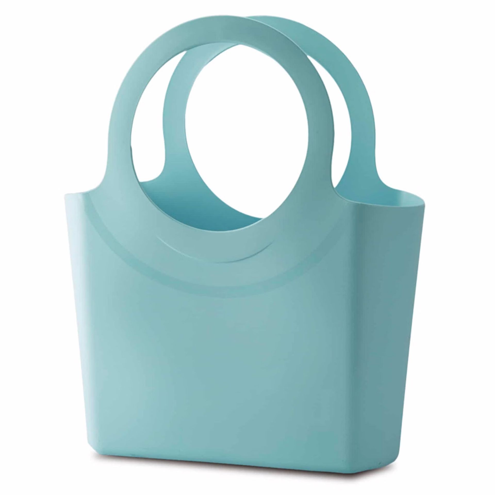 A large, durable multipurpose bag filled with garden tools and supplies.