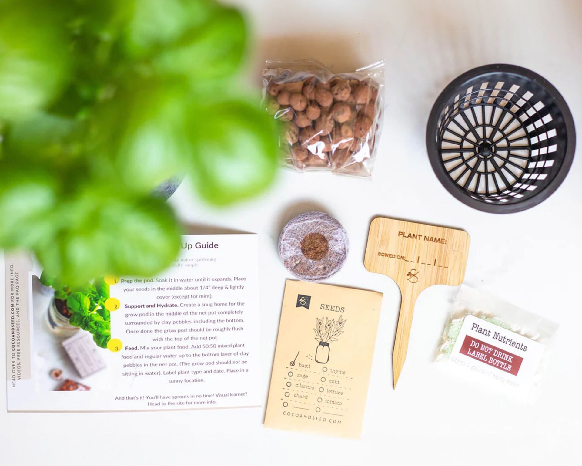 Supplies needed for a simple indoor hydroponic lettuce system